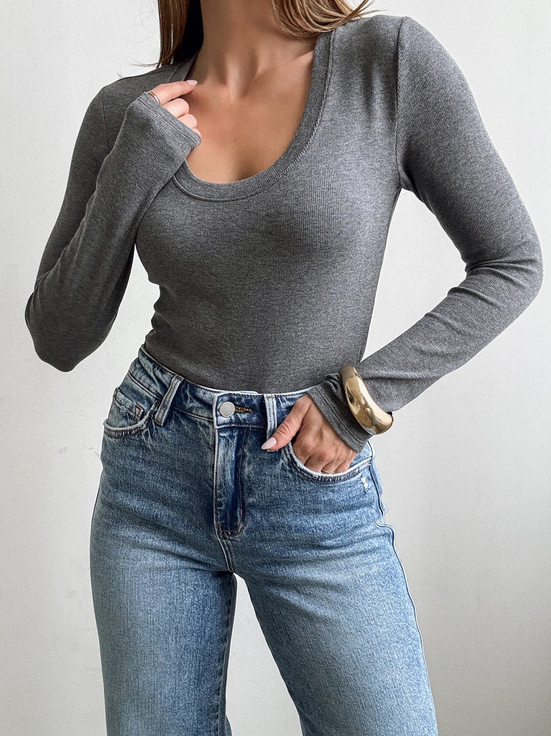 Holding On Long Sleeve in Grey