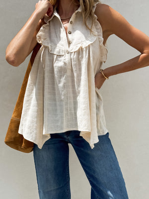 Maisie Textured Ruffle Blouse - Stitch And Feather