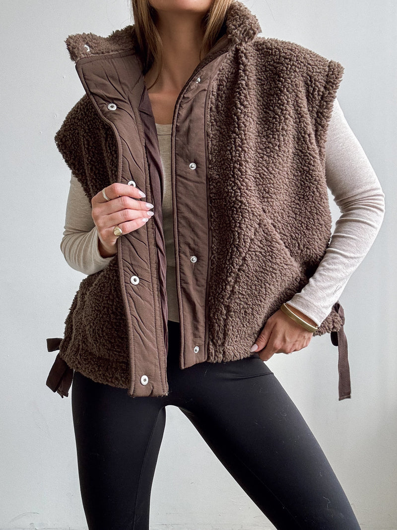 Whistler Sherpa Vest in Brown