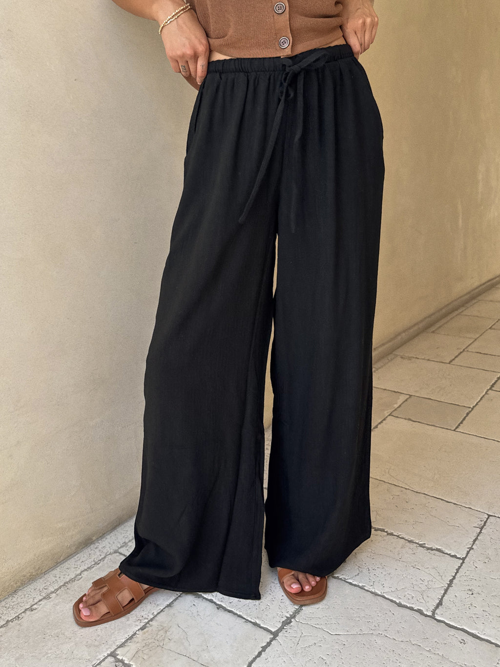 Camden Linen Pants in Black