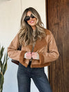 Stop and Stare Sherpa Jacket in Brown - Final Sale - Stitch And Feather