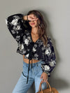 Allegra Embroidered Tie Front Blouse