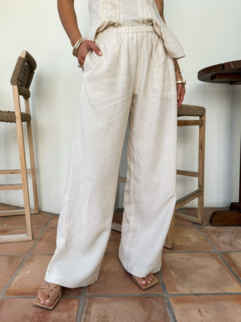 Taurus Linen Wide Leg Pants - Stitch And Feather