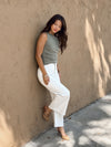 Teagan Twist Shoulder Top in Olive - Stitch And Feather