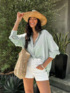 Anika Button Down in Olive - Stitch And Feather