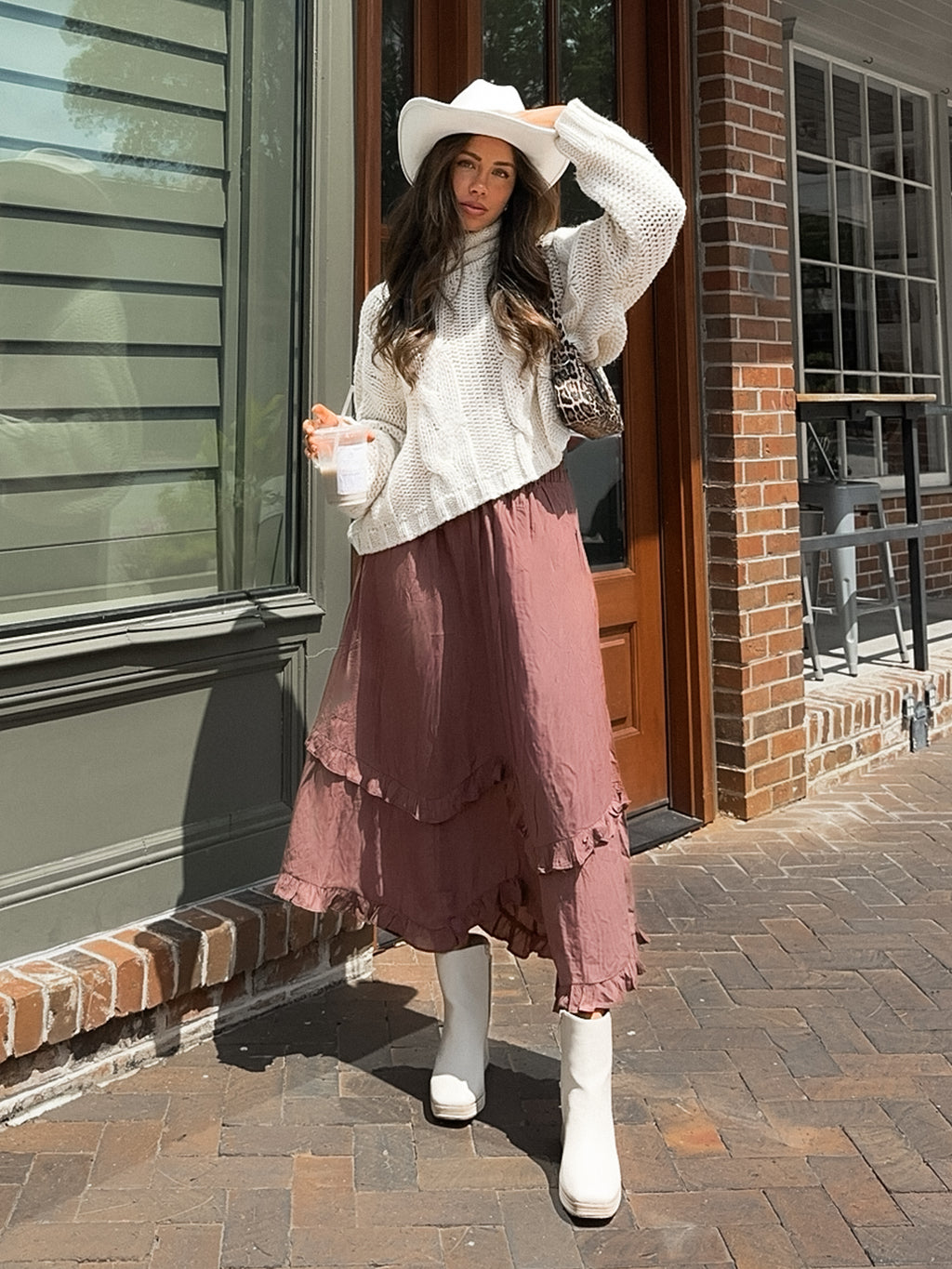 Montana Ruffle Midi Skirt - Stitch And Feather