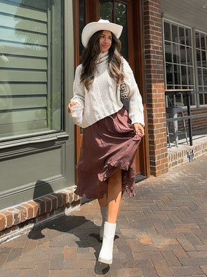 Montana Ruffle Midi Skirt - Stitch And Feather