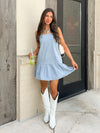 Catching Stars Denim Mini Dress - Stitch And Feather