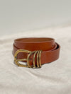 4 Ring Leather Belt in Tan