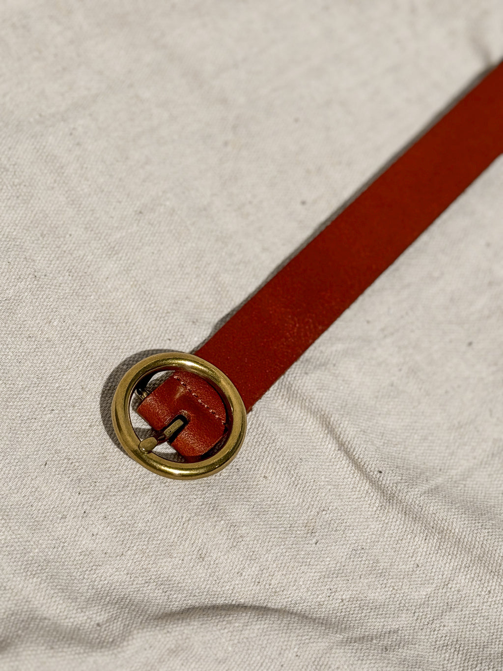 Circle Leather Belt in Tan - Stitch And Feather