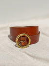 Circle Leather Belt in Tan - Stitch And Feather