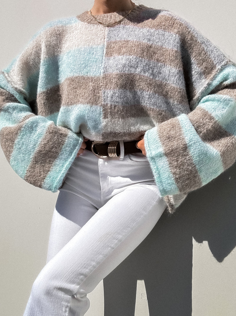 Sandy Skies Color Block Sweater - Final Sale - Stitch And Feather