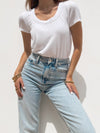 Fall Out Scoop Neck Tee in Off White - Stitch And Feather