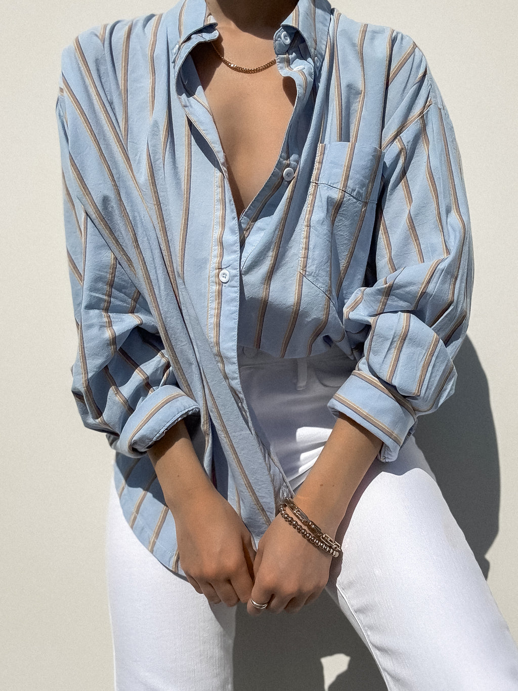 Monroe Stripe Button Down - Stitch And Feather