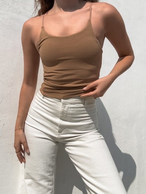Fine Lines Tank in Tobacco