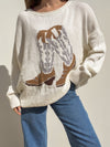 Western Boot Knit Sweater