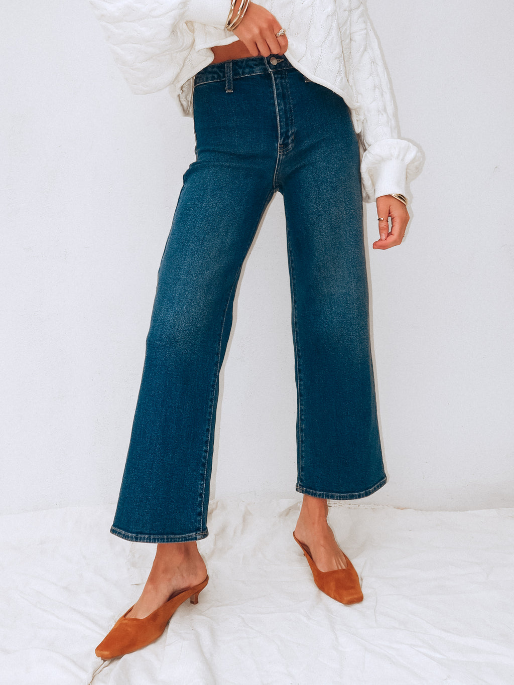 Gemma Wide Leg Jeans - Stitch And Feather