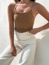 Fine Lines Tank in Tobacco