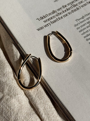 Gold Hoop Earrings - Stitch And Feather