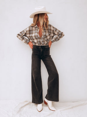 Midnight Sky Wide Leg Jeans - Stitch And Feather