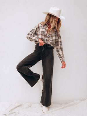 Midnight Sky Wide Leg Jeans - Stitch And Feather