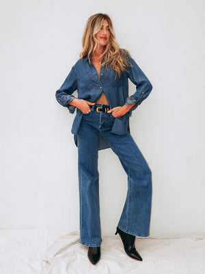 Denim Daydream Oversized Button Down