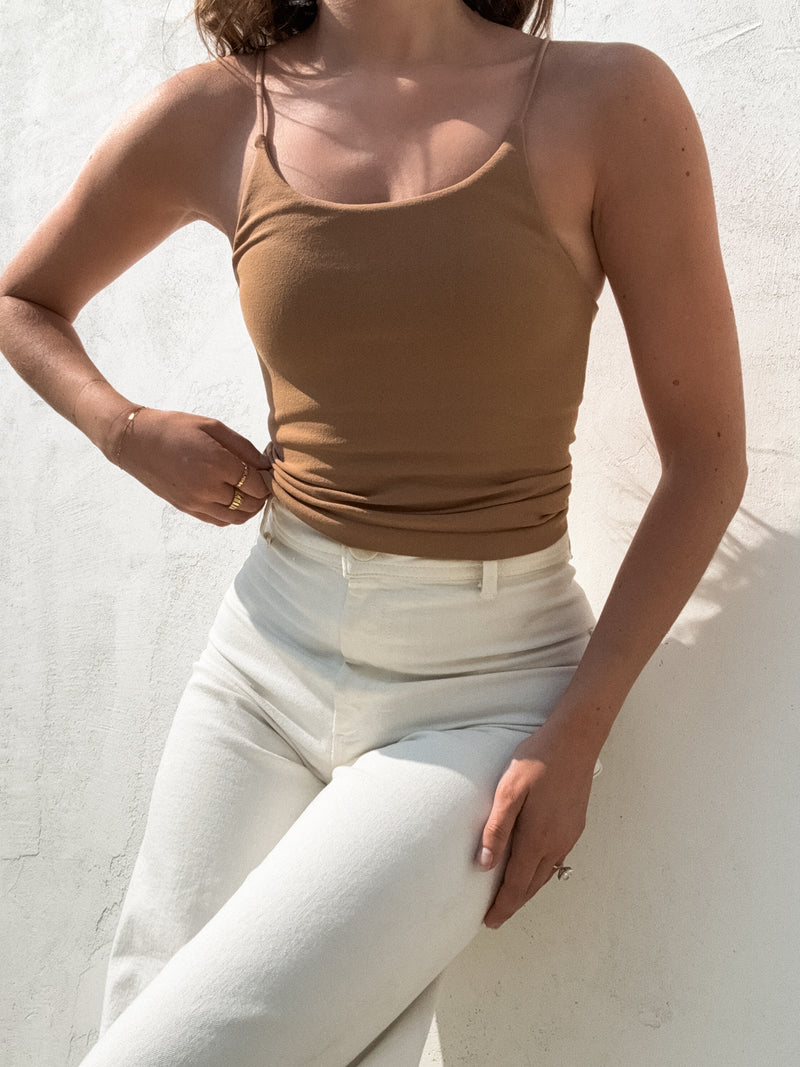 Fine Lines Tank in Tobacco