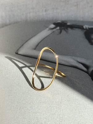 Open Circle Gold Ring - Stitch And Feather