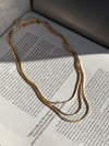 Layered Herringbone Necklace - Stitch And Feather
