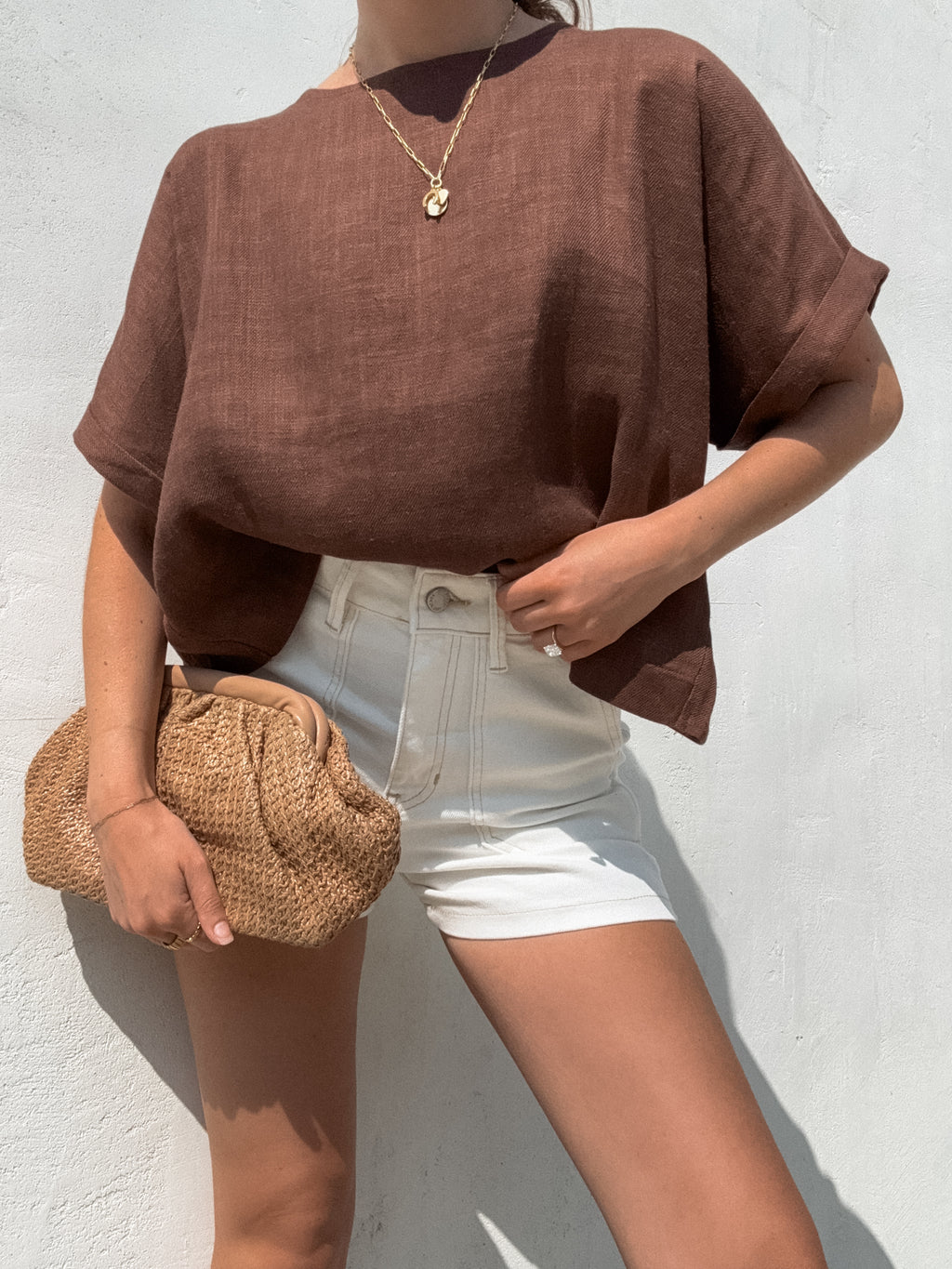 Lenni Linen Top in Chocolate