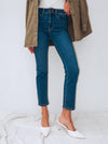 Milan Double Button Straight Leg Jeans