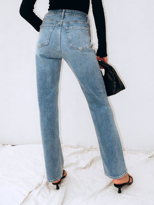 In the End Straight Leg Jeans - Stitch And Feather