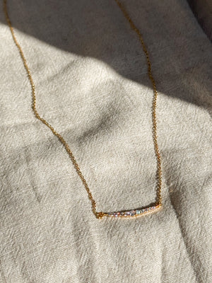 Gold Dip Crescent Necklace - Stitch And Feather