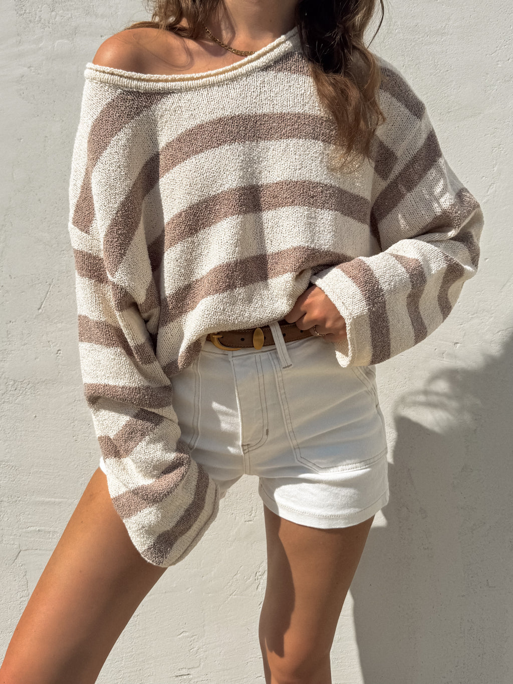 Amber Stripe Knit Sweater - Stitch And Feather