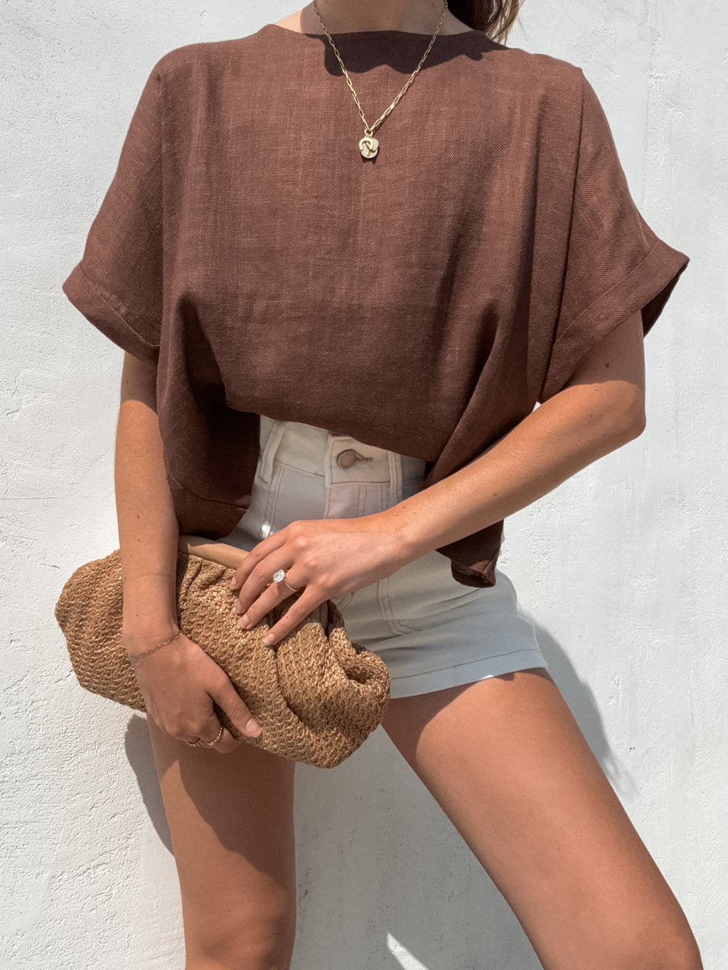Lenni Linen Top in Chocolate