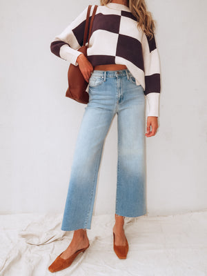 High Road Wide Leg Denim Jeans - Stitch And Feather