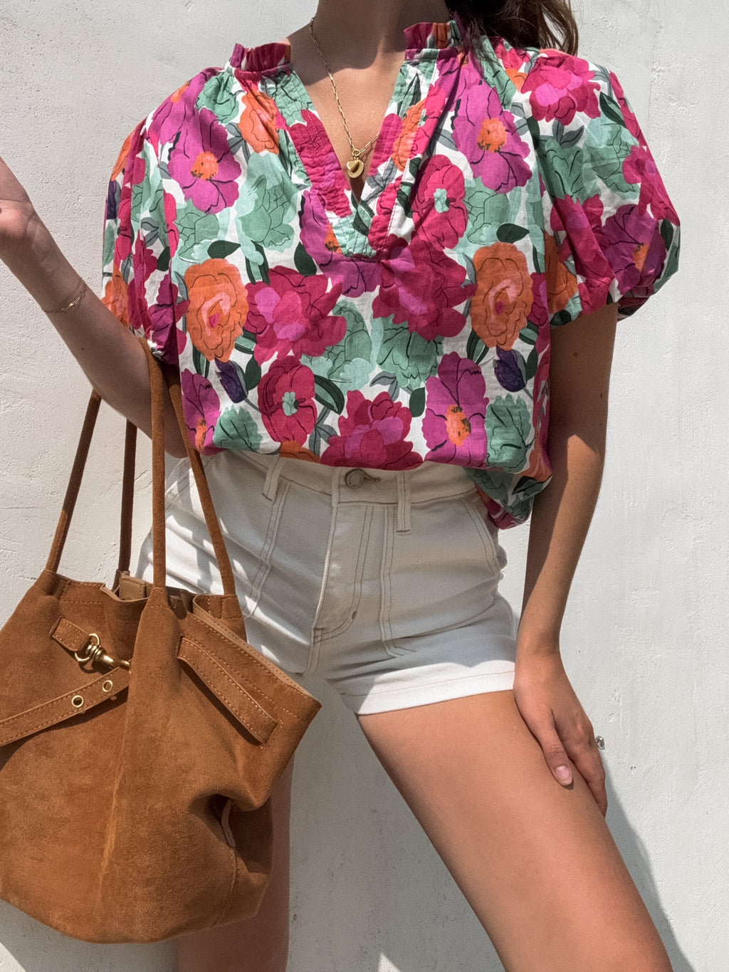 Raspberry Floral Top
