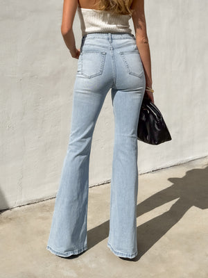 Natalie High Rise Flare Jeans - Stitch And Feather