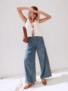 Royce Drawstring Wide Leg Denim Pants