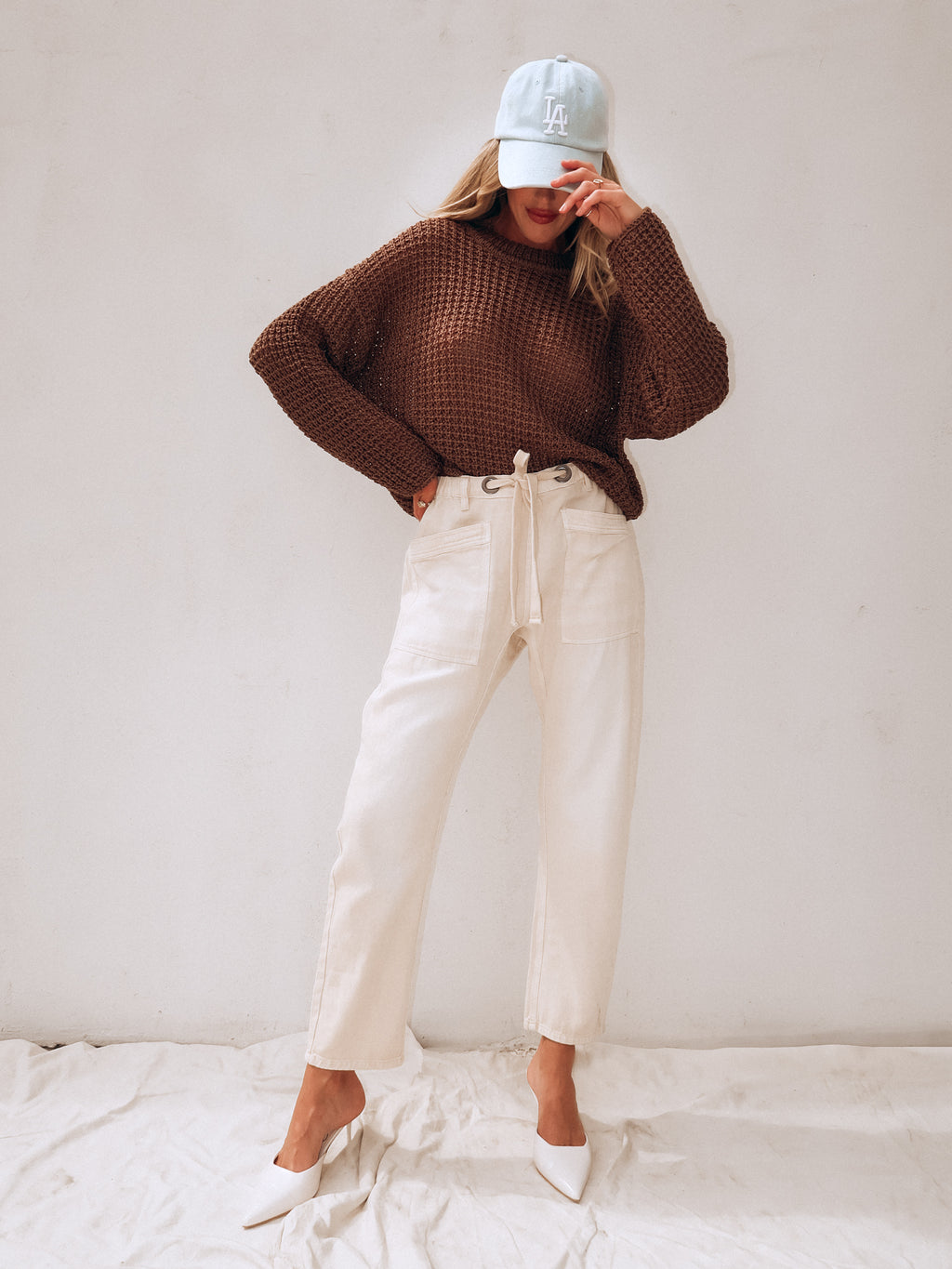 Espresso Crochet Knit Sweater - Stitch And Feather