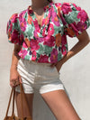 Raspberry Floral Top - Stitch And Feather