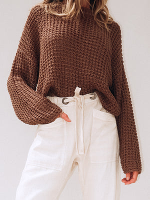 Espresso Crochet Knit Sweater