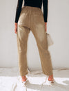 Eva Drawstring Denim Pants in Moss