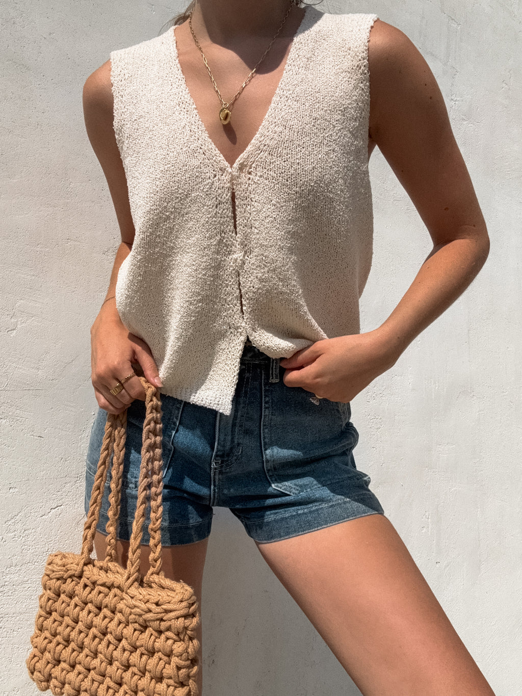 Beyond the Sea Knit Top in Beige - Stitch And Feather