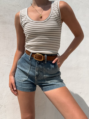 Melina Stripe Tank in Khaki