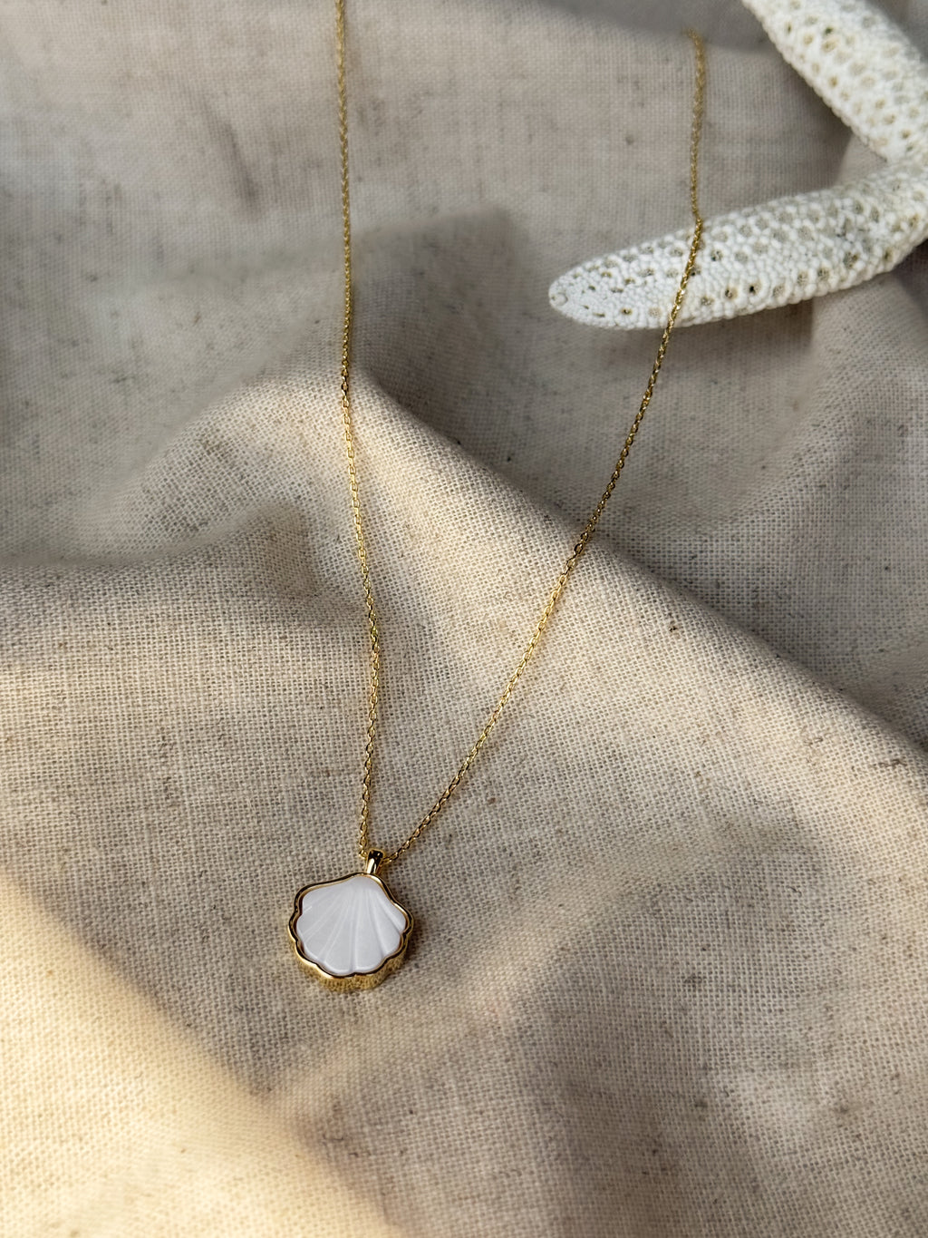 Clam Shell Pendant Necklace - Stitch And Feather
