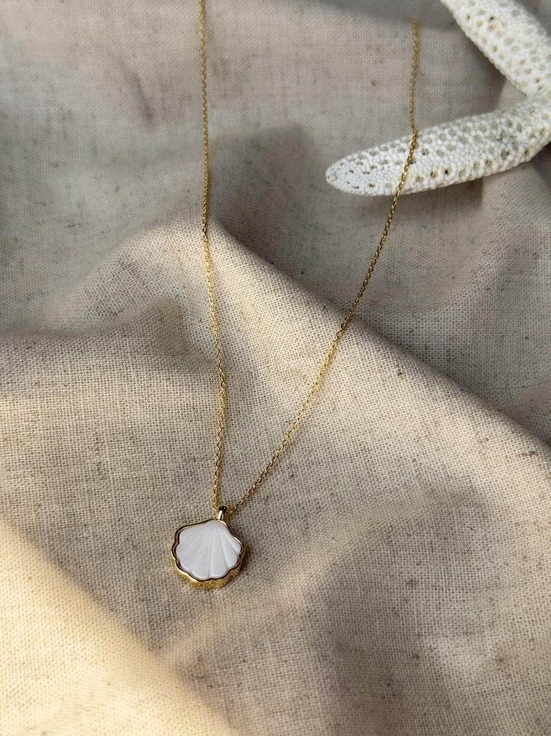 Clam Shell Pendant Necklace - Stitch And Feather