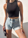 Paxton Crop Tank in Black - Stitch And Feather