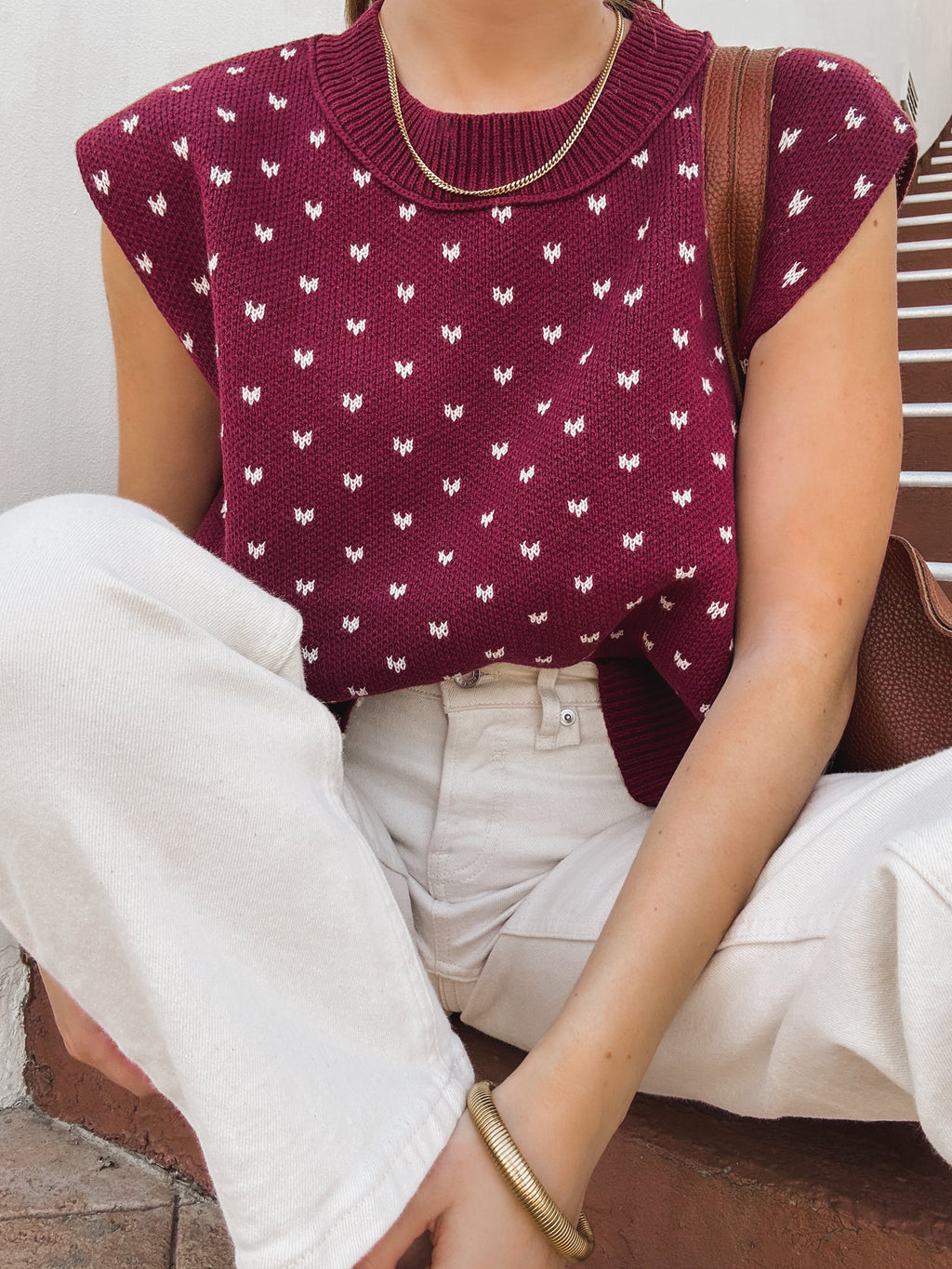 Make a Move Knit Top in Burgundy - Stitch And Feather