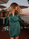 Acacia Blazer Wrap Dress in Emerald - Stitch And Feather